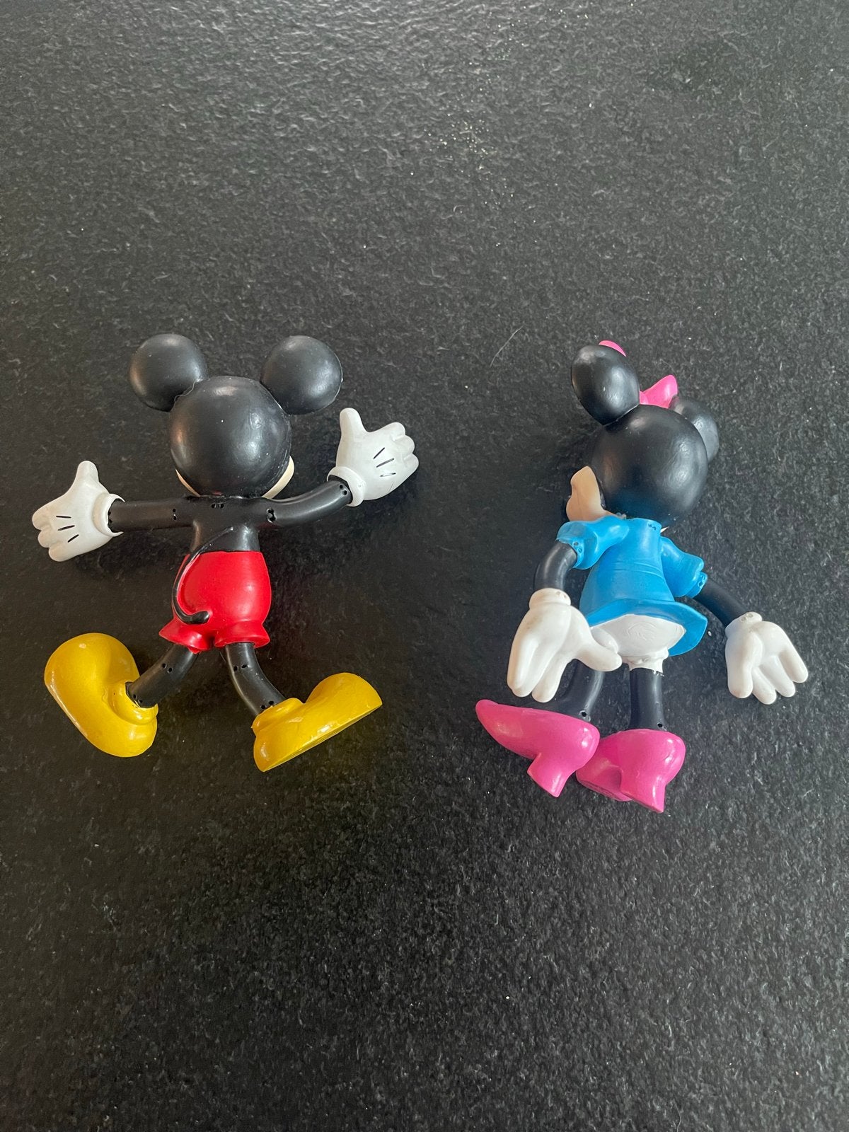 Mickey en Minnie Mouse buigbare figuurtjes, Verzamelen, Disney, Ophalen of Verzenden, Mickey Mouse, Zo goed als nieuw, Beeldje of Figuurtje