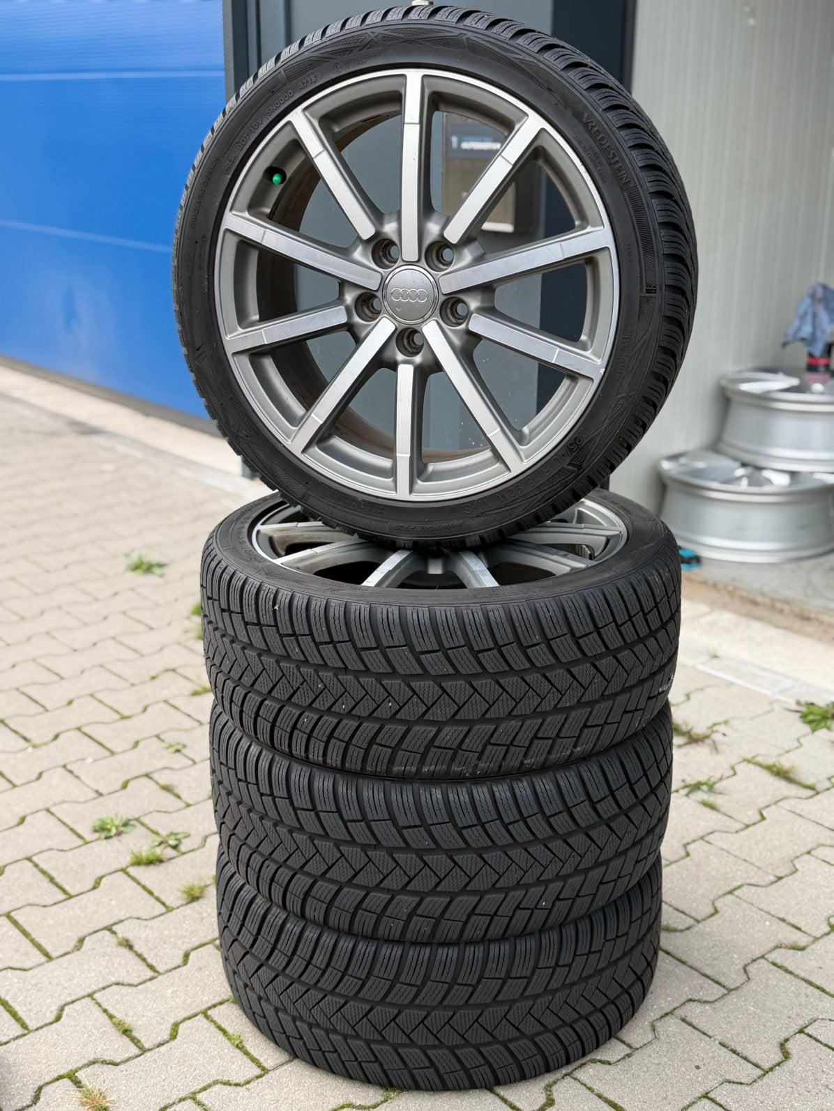 ORG. 18'' Audi A3 8V S-line lichtmetalen velgen winterbanden, 18 inch, Gebruikt, Banden en Velgen, Ophalen of Verzenden