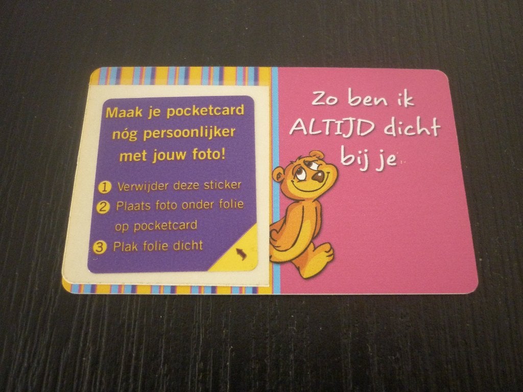 Altijd dichtbij je / pasje foto / herinnering / vaderdag, Ophalen of Verzenden, Nieuw