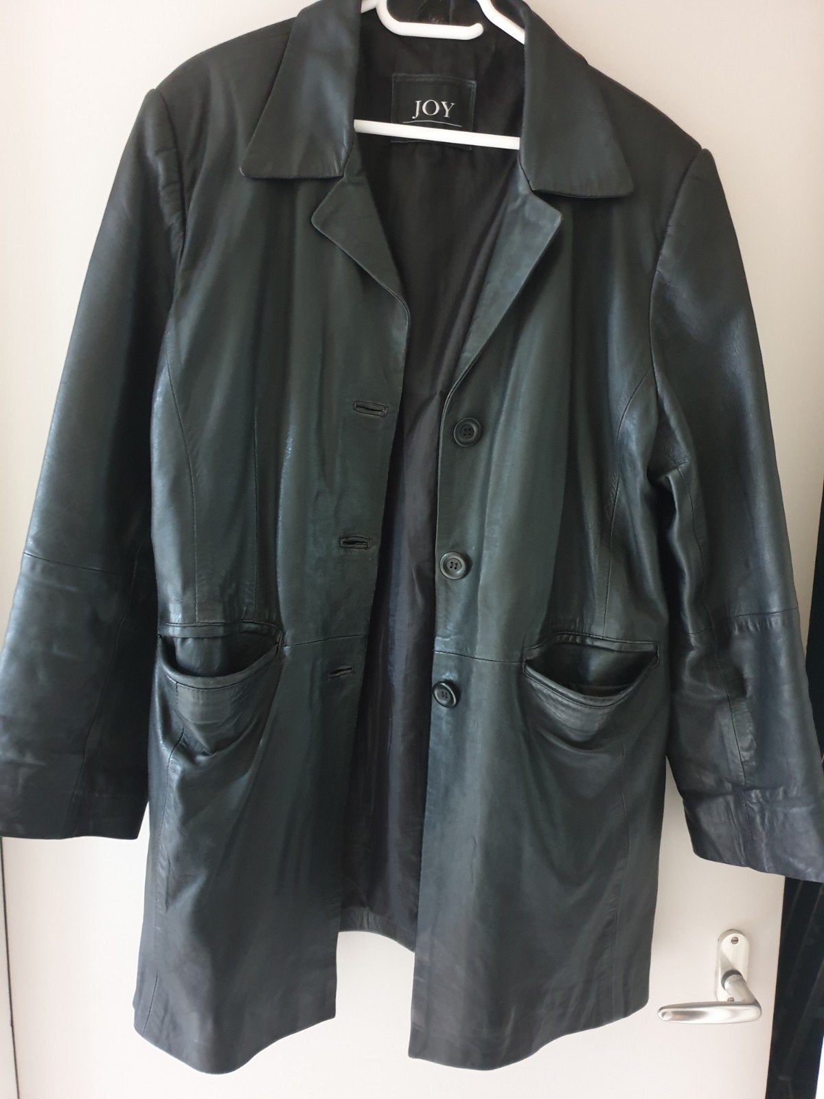 Leren jas, Kleding | Dames, Ophalen of Verzenden, Zo goed als nieuw, Maat 42/44 (L), Zwart