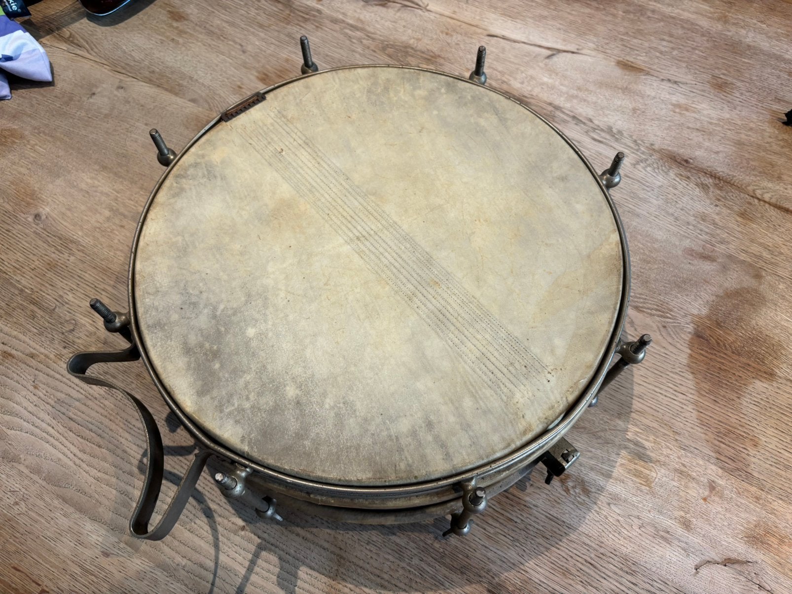 Antieke Franse J.T.L. caisse claire/fanfaretrommel ca. 1915, Muziek en Instrumenten, Ophalen, Gebruikt, G, G