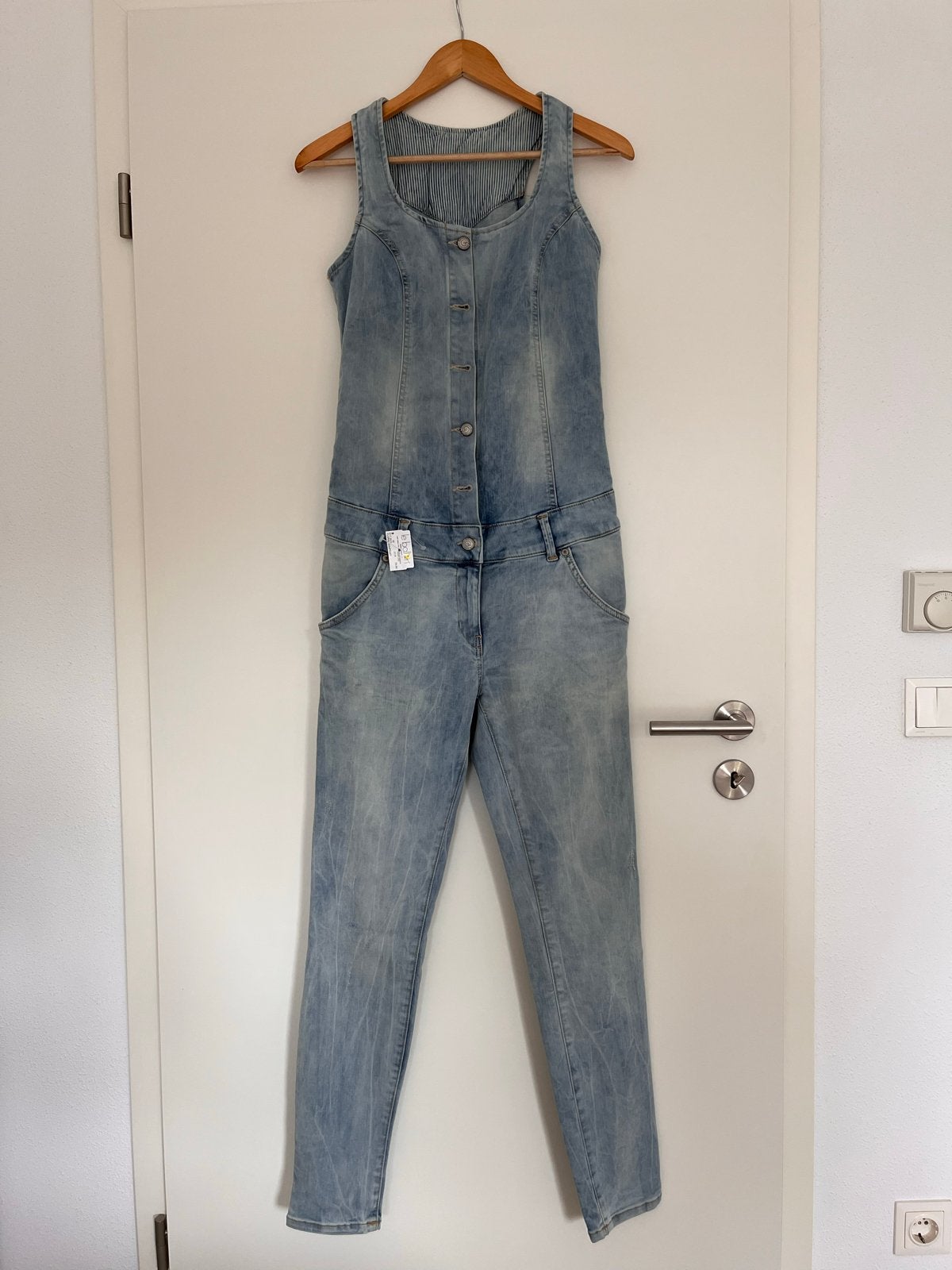 Lichtblauwe denim jumpsuit, Ophalen of Verzenden, Nieuw, Maat 36 (S), Blauw
