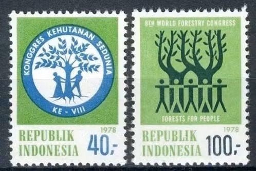 Indonesie 1978 - ZBL 926-927 - Wereld Bosbouwcongres, Ophalen of Verzenden, Postfris, Zuidoost-Azië