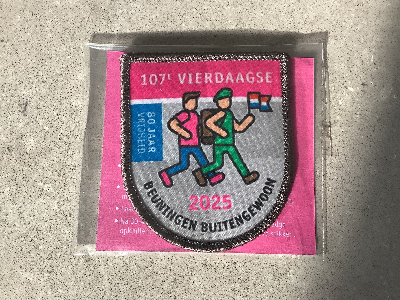 107e vierdaagse 2025  beuningen buitengewoon badge patch, Ophalen of Verzenden, Nieuw