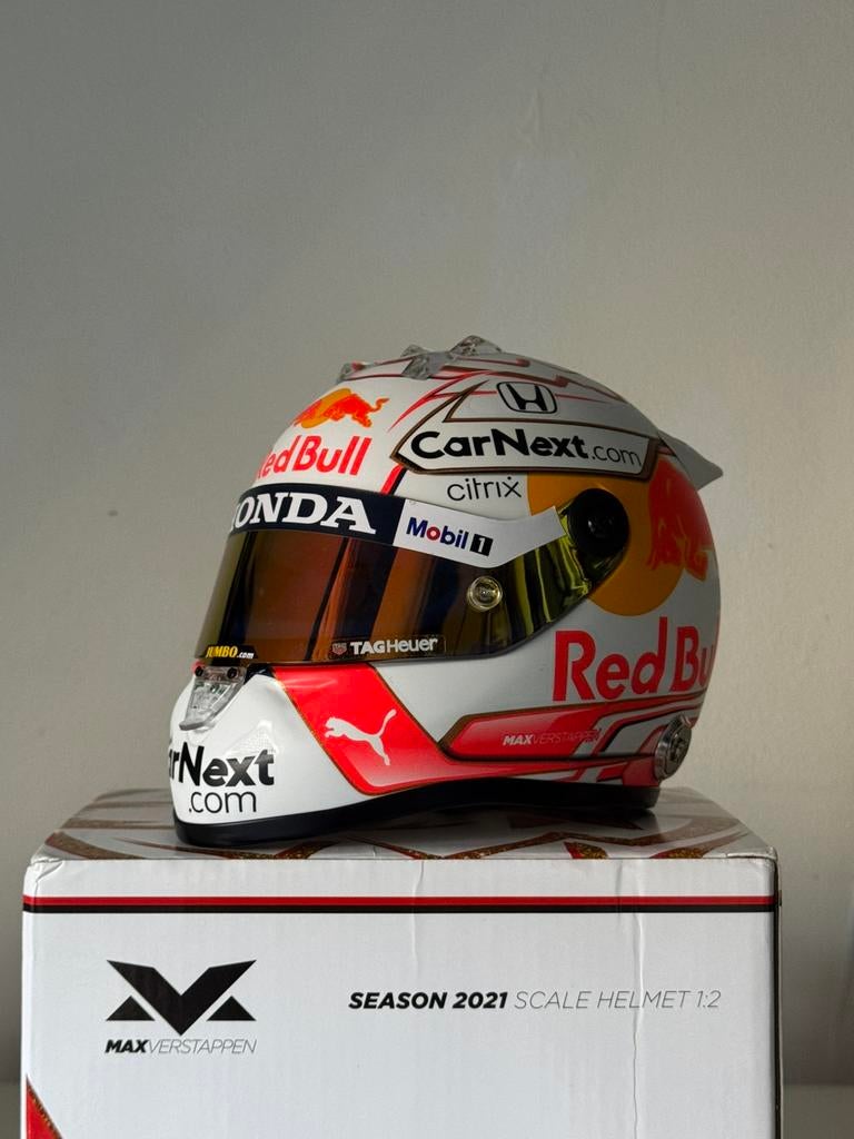 Helm Max Verstappen seizoen 2021 schaal 1:2 season helmet, Verzenden, Nieuw, Formule 1