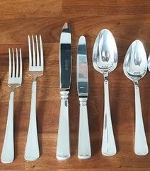HAAGS LOFJE 6 PERSOONS VERZILVERD SOLA 100, Sola, Bestekset, Ophalen of Verzenden, Zo goed als nieuw