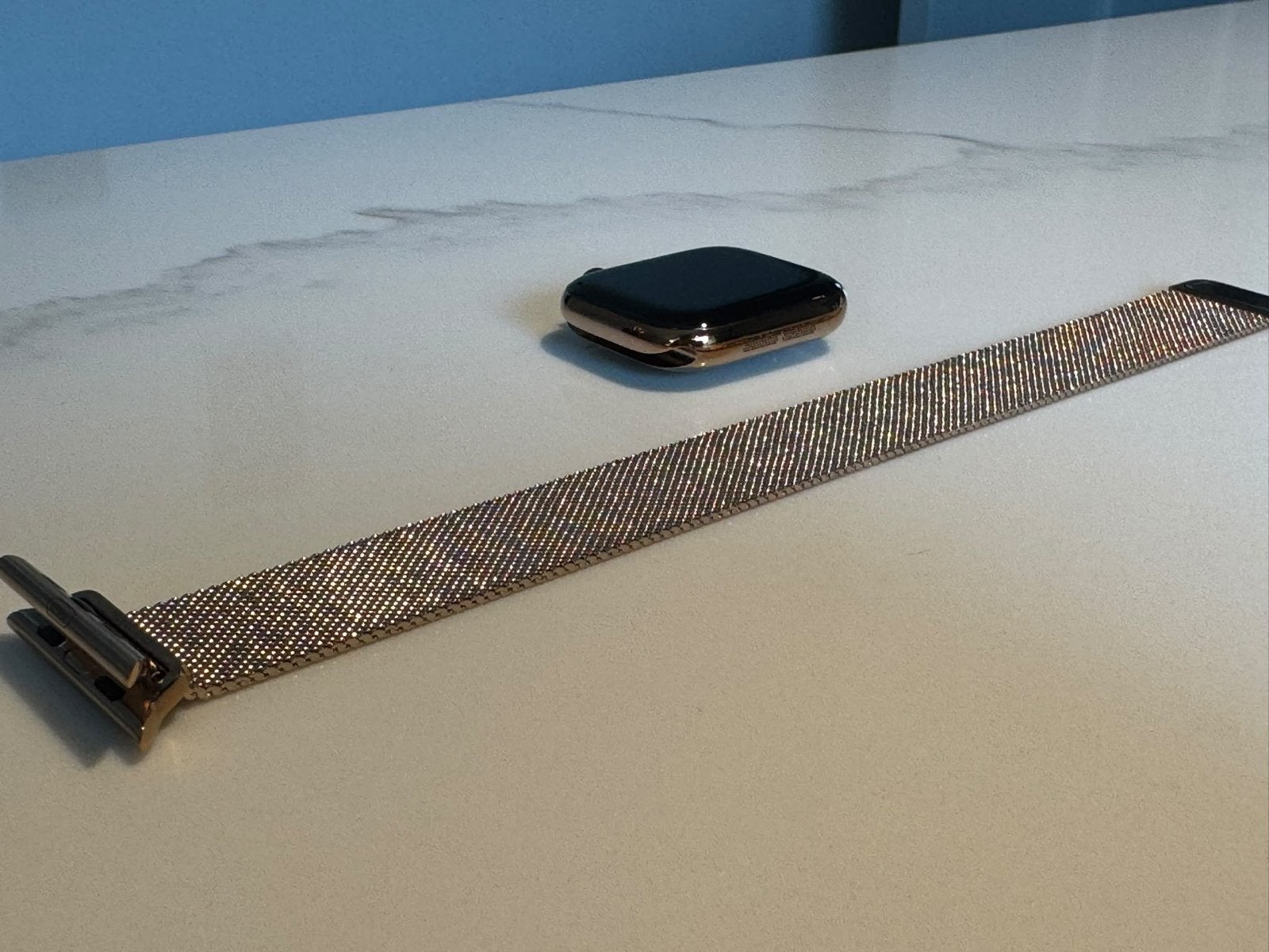 Apple Watch Series 10 gold titanium 42mm, Ophalen, Zo goed als nieuw, IOS