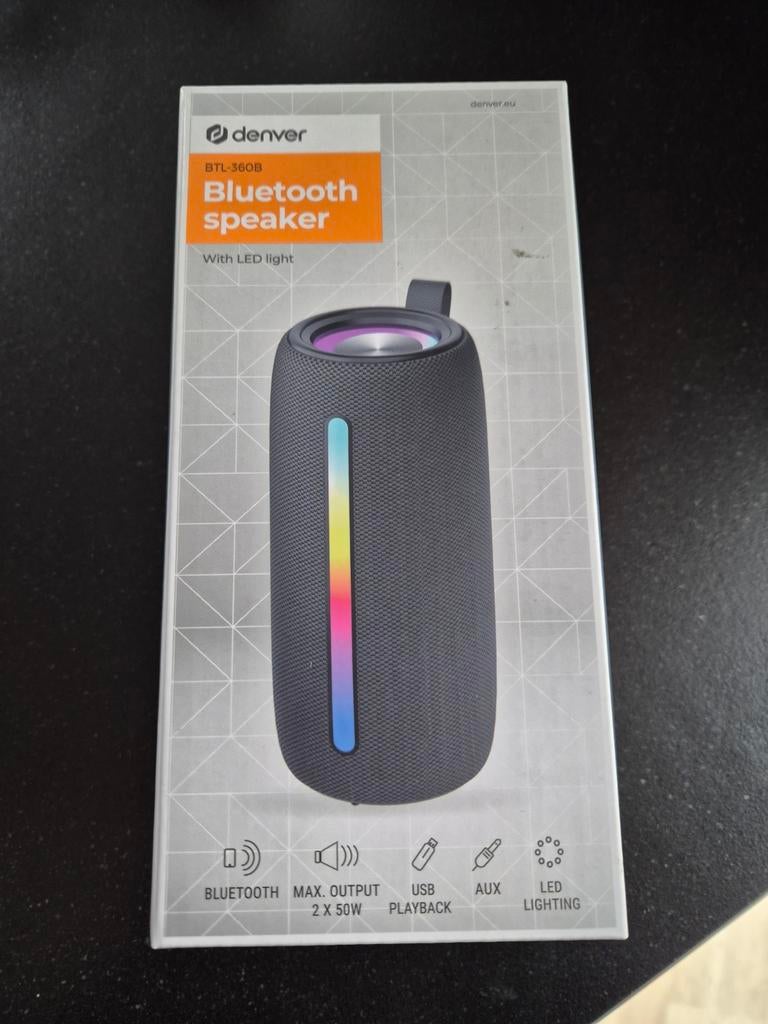 Denver BTL-360B Bluetooth Speaker met LED Licht, Overige merken, Overige typen, Nieuw, Ophalen of Verzenden