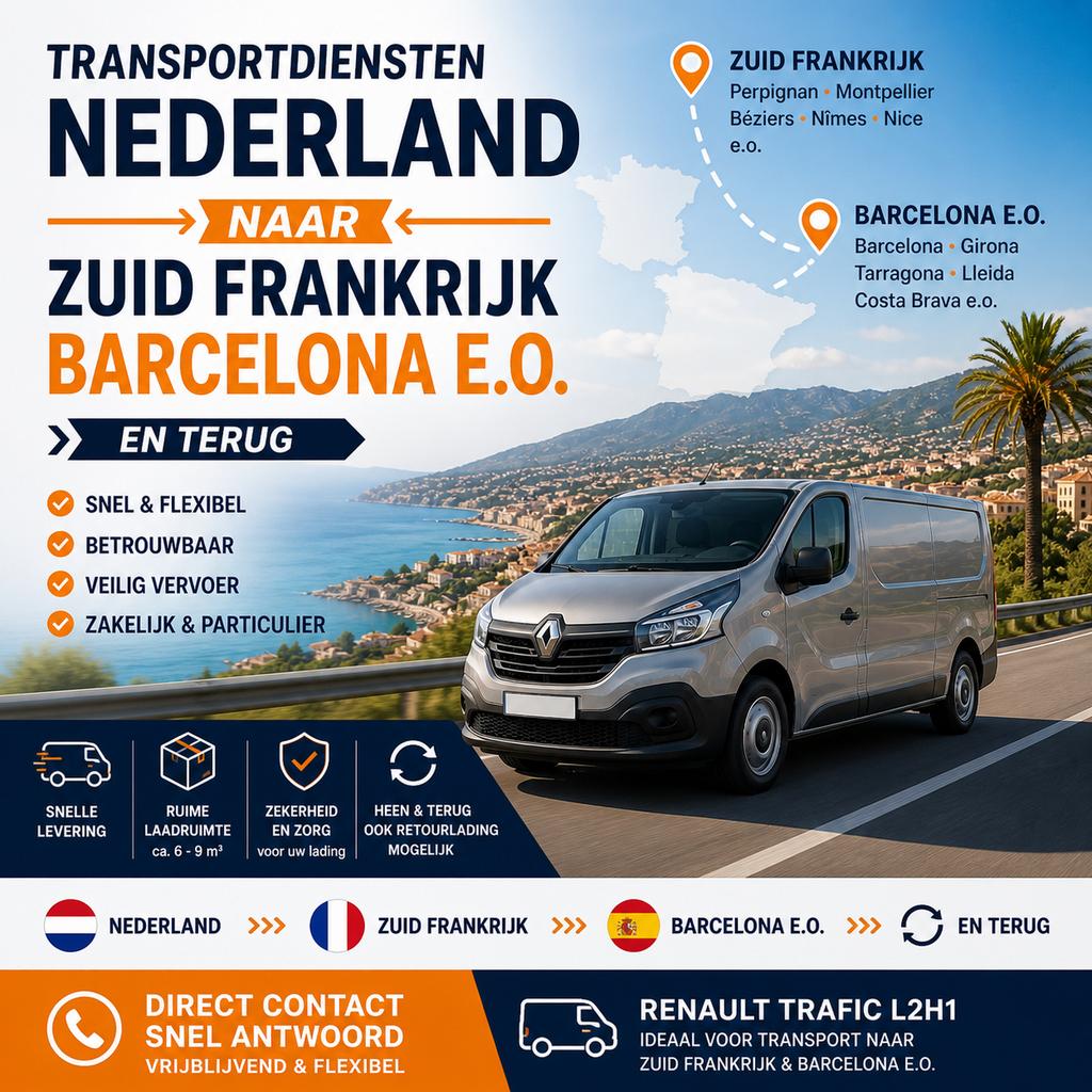 Transport NL <-> Zuid-Frankrijk <-> Spanje. Opslag Perpignan, 33 - 40 uur, Overige niveaus, Vanaf 10 jaar, Overige vormen