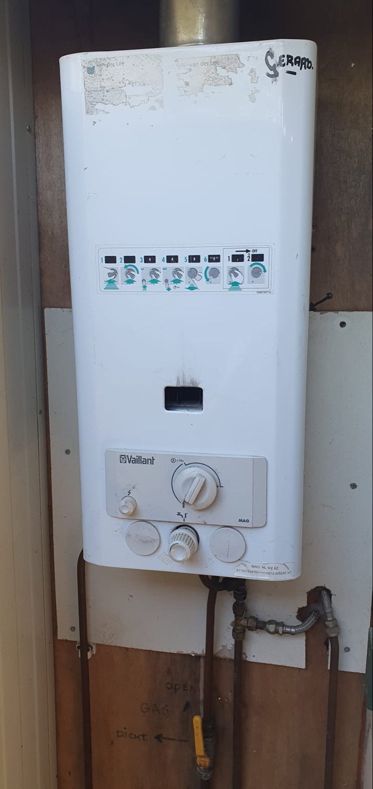 Geiser voor campinggas (butaan) - Jaarlijks gekeurd, Ophalen, Gebruikt, Geiser, Minder dan 20 liter