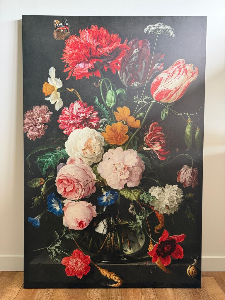 Canvas bloemen 150x100cm, Ophalen of Verzenden, Nieuw, 75 tot 100 cm, Print