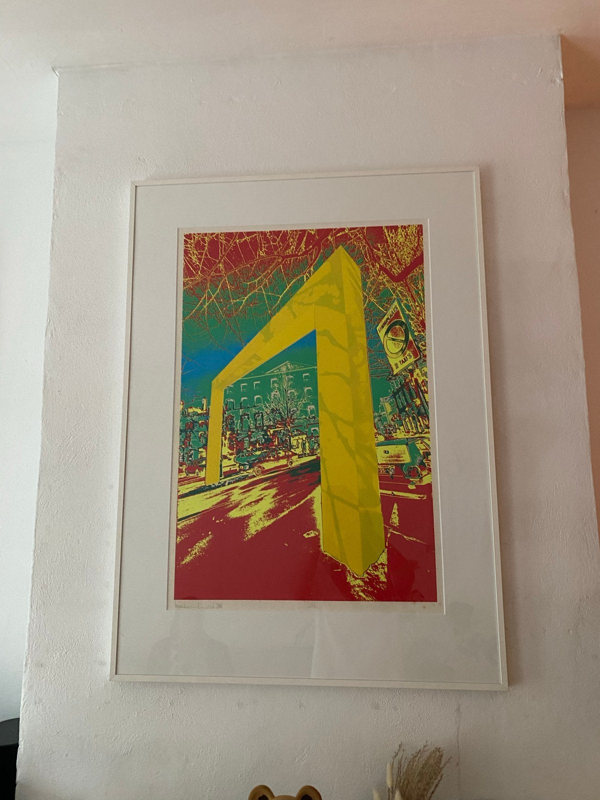 Henk van der Vet - Zeefdruk 'Gele Poort' (1988), ingelijst, Gesigneerd, Ophalen, Zeefdruk