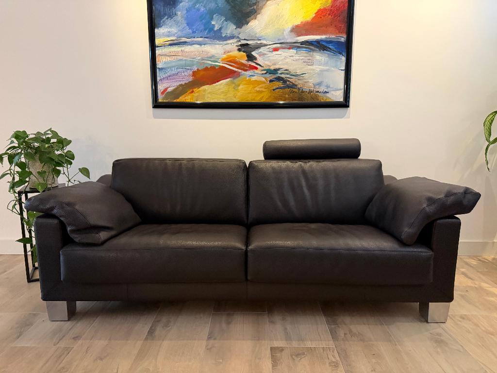 Leolux Diva – exclusief Rino leer – luxe design, Huis en Inrichting, Ophalen, Driepersoons, 75 tot 100 cm, Zo goed als nieuw