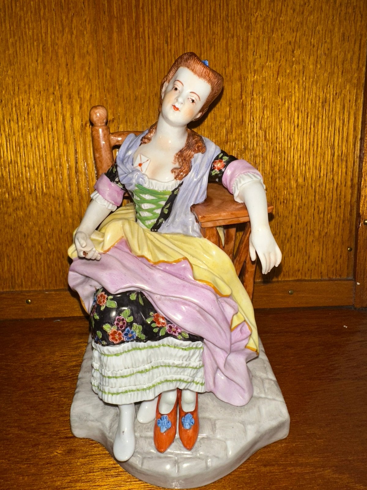 Dresden antiek porseleinen figuur, Ophalen of Verzenden