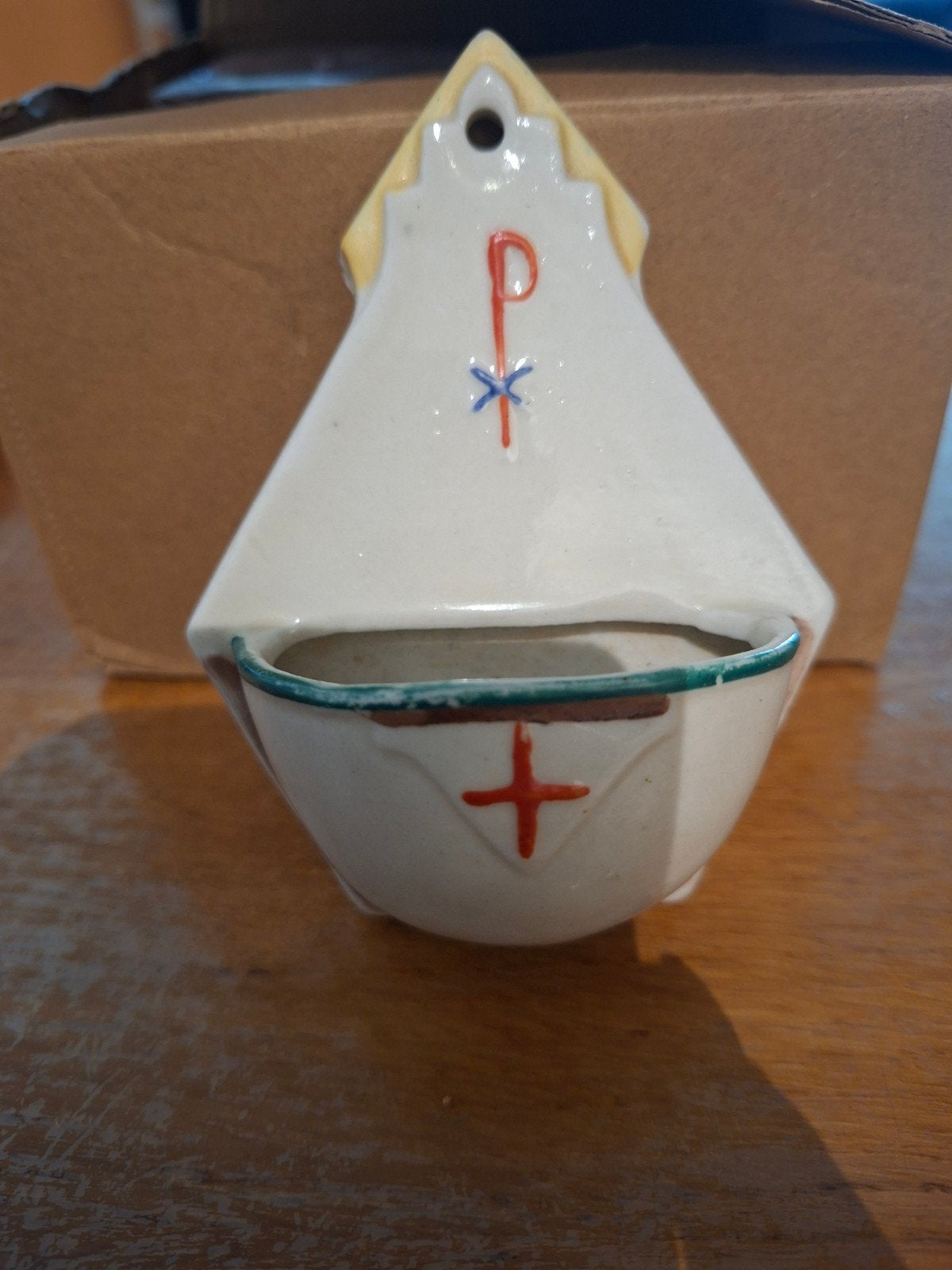 porselijnen wijwater bakje, Antiek en Kunst, Antiek | Emaille, Ophalen of Verzenden