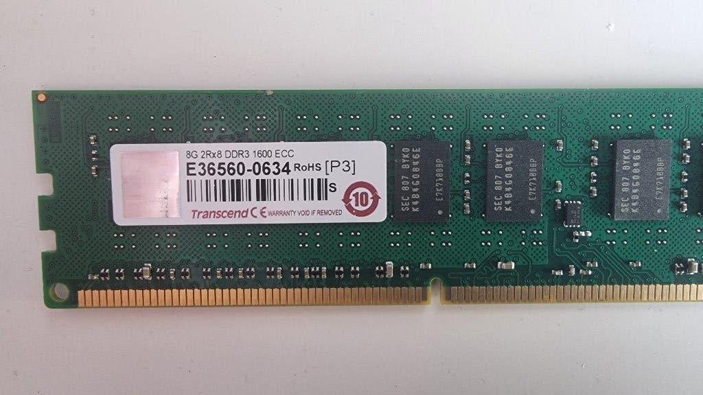 14x Transcend 8GB DDR3-1600 ECC UDIMM (2Rx8), Computers en Software, RAM geheugen, Gebruikt, Server, 8 GB, DDR3