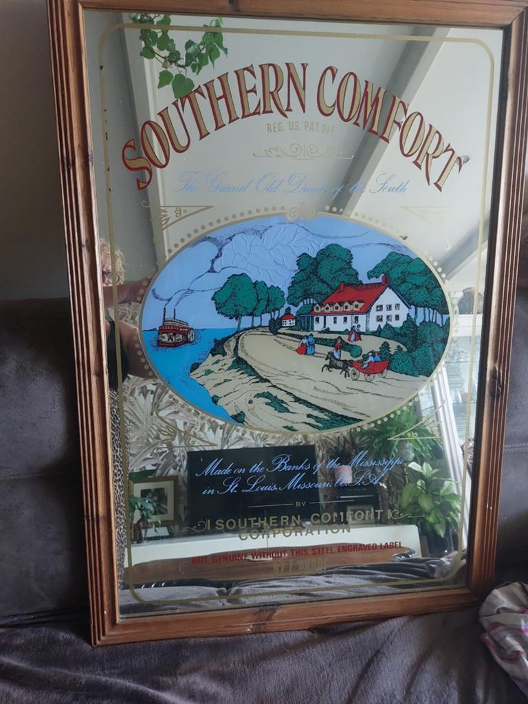 Vintage Southern Comfort spiegel voor de liefhebber, Ophalen of Verzenden