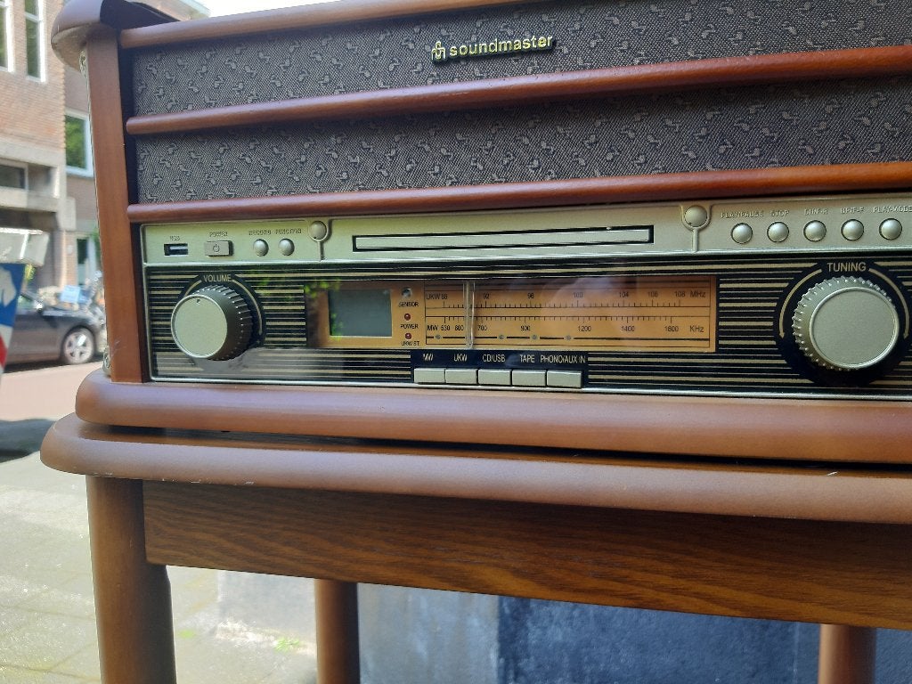 Soundmaster SF510, Nostalgisch,. houten meubel muziekcenters, Gebruikt, Tuner of Radio, Microset, Ophalen