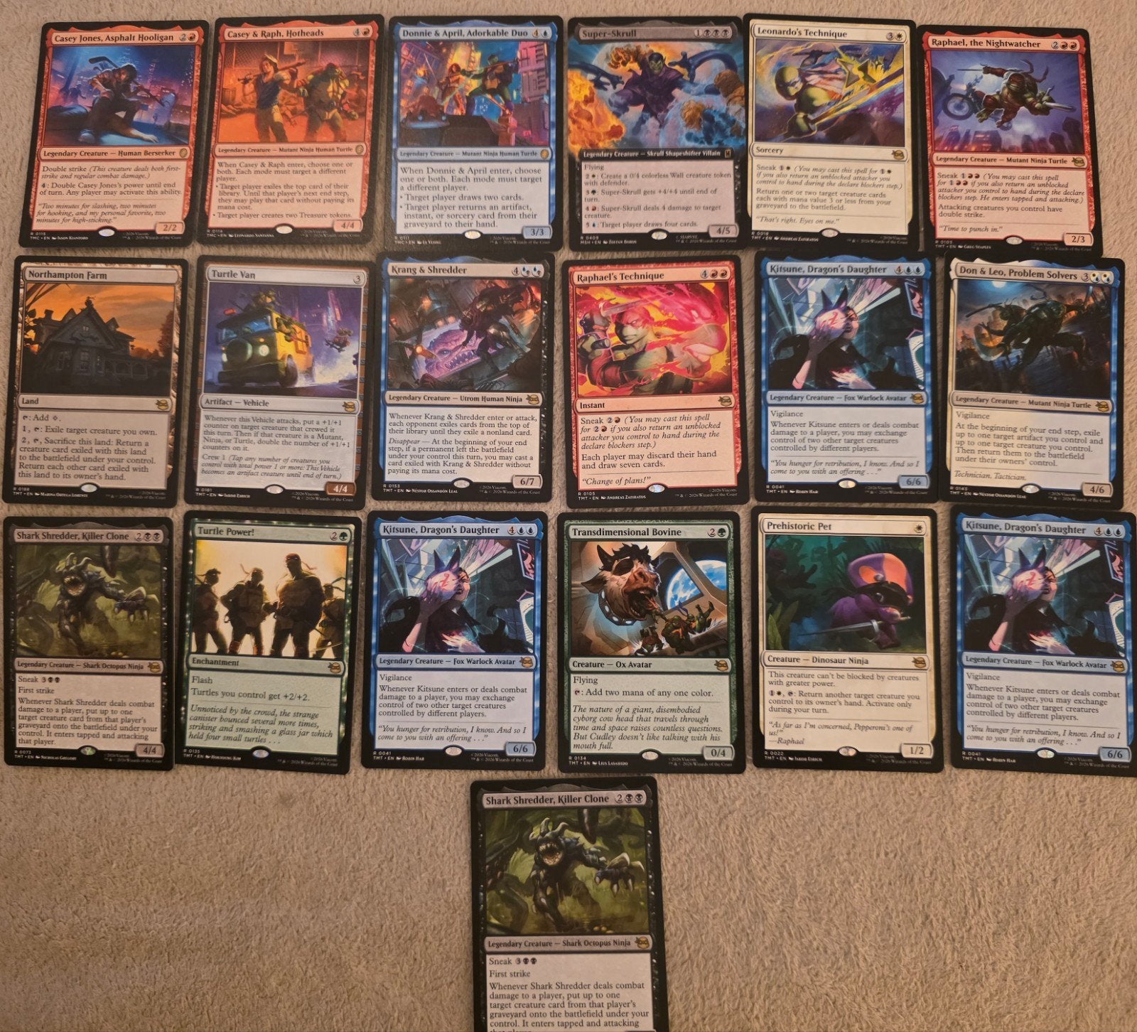 Magic the gathering Teenange Mutant NinjaTurtles. Lees info!, Ophalen of Verzenden, Zo goed als nieuw, Meerdere kaarten, Foil