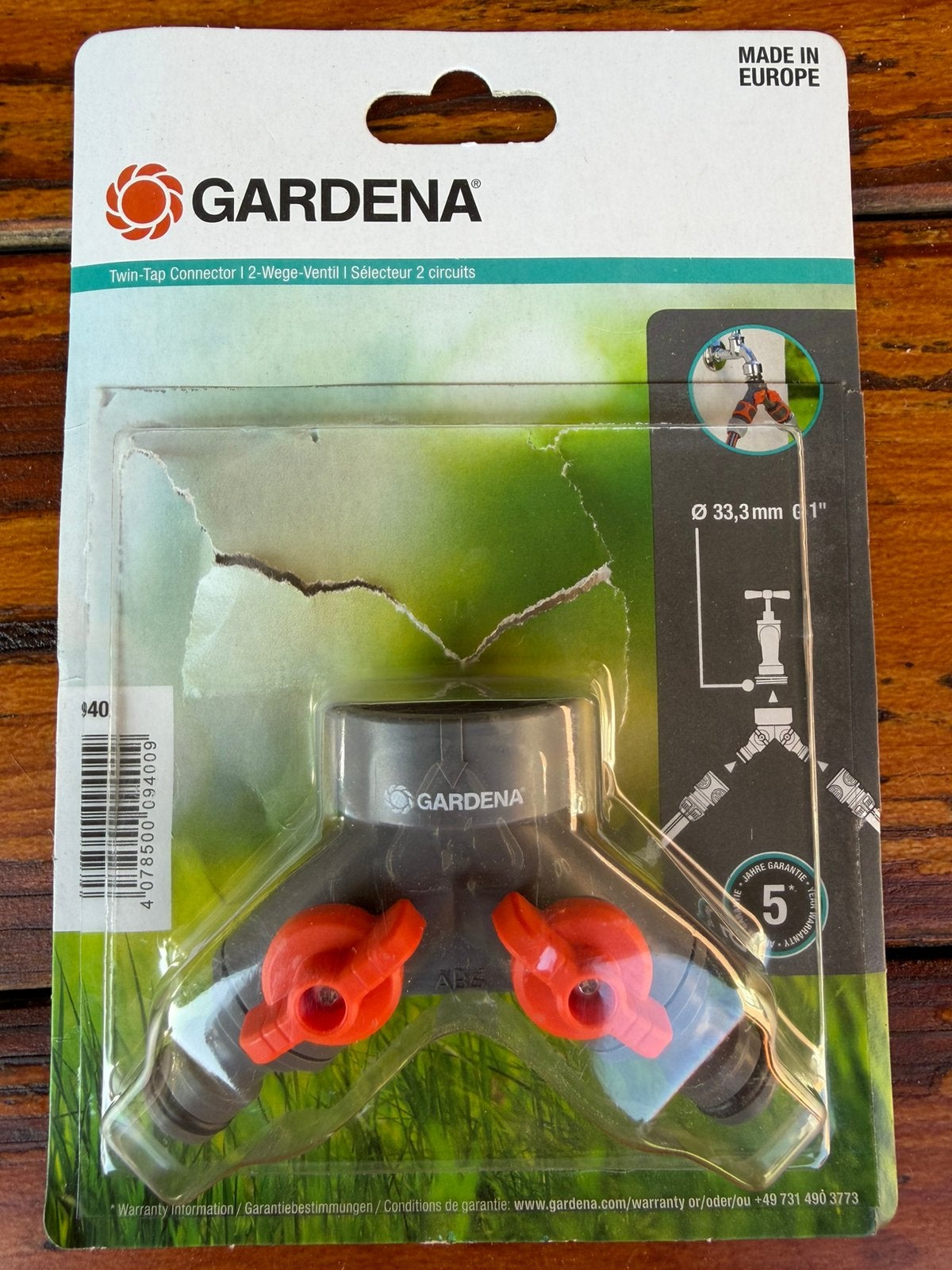 TE KOOP: GARDENA 2-weg-waterverdeler 26,5 mm (G 3/4"), Ophalen of Verzenden, Nieuw, Tuinslang