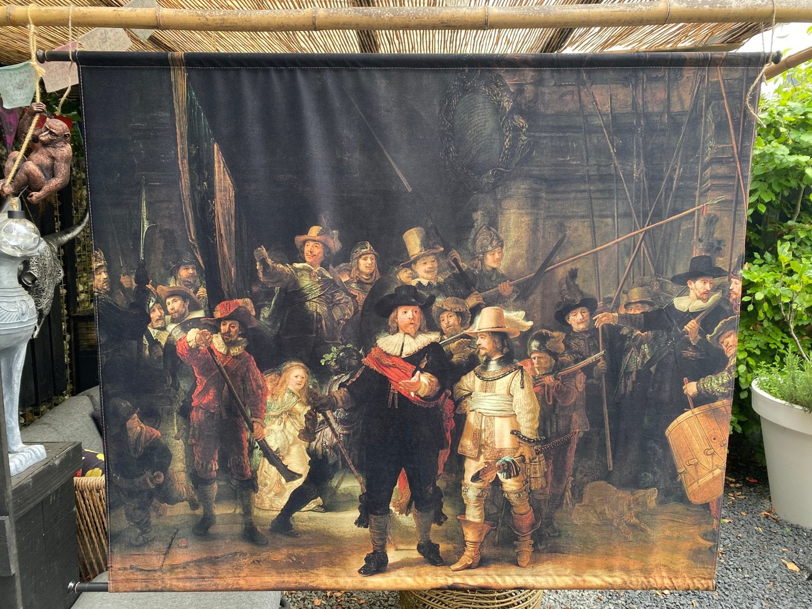 Wandkleed/wand kleed, nachtwacht van Rembrandt,135x110 cm, Ophalen