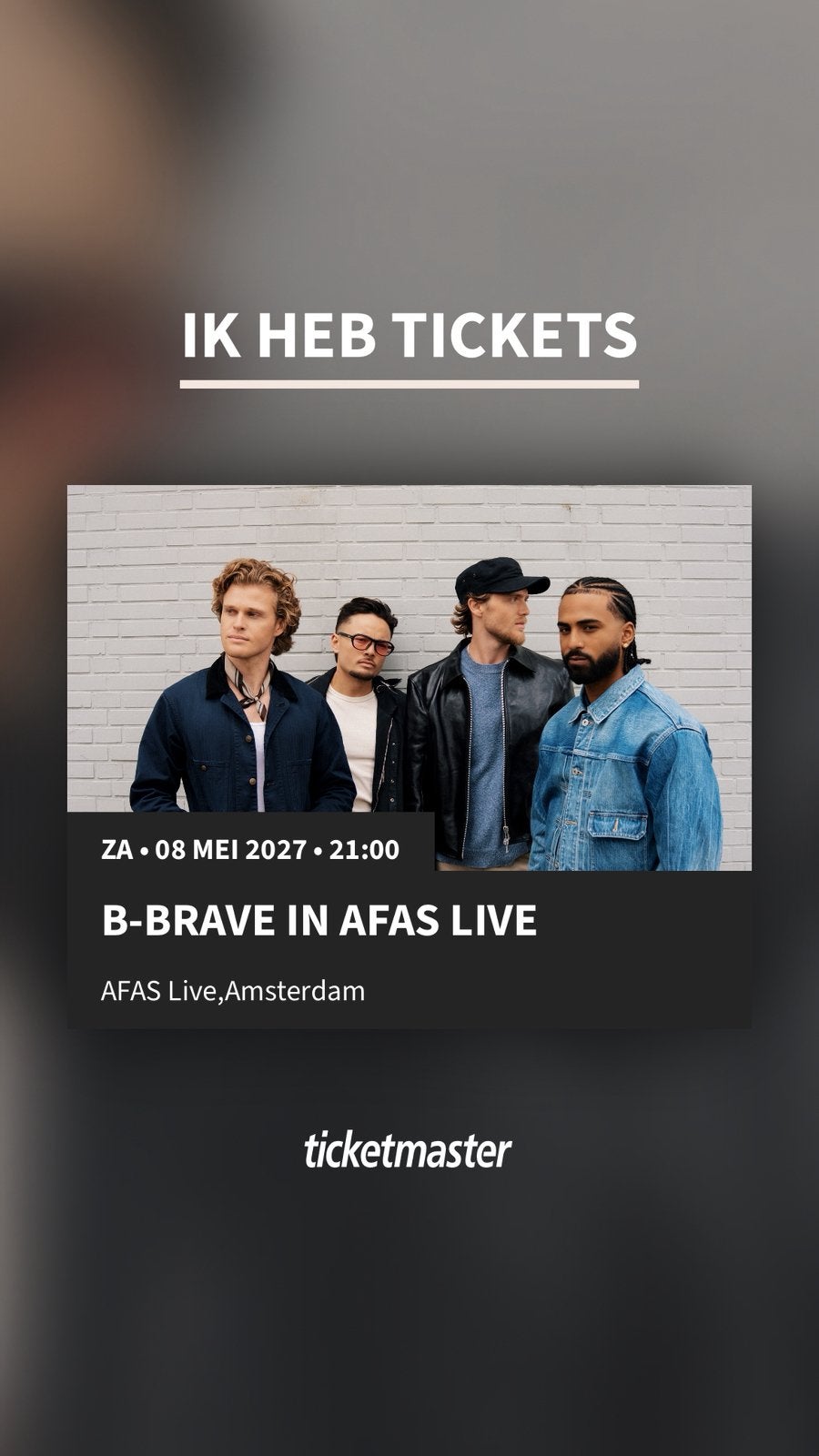 B Brave ticket ALLEEN RUILEN, Eén persoon, Mei
