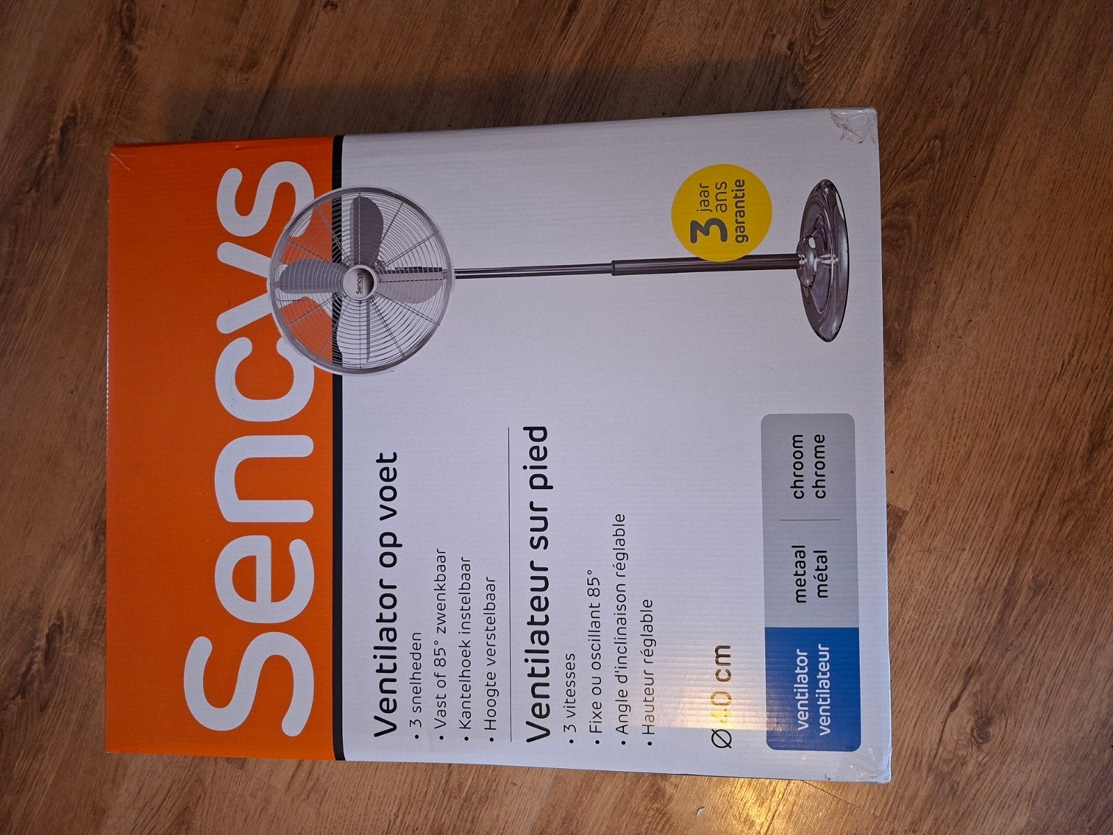 Sencys Ventilator op voet - 3 snelheden, 85 zwenkbaar, Witgoed en Apparatuur, Ventilatoren, Ophalen, Nieuw, Overige