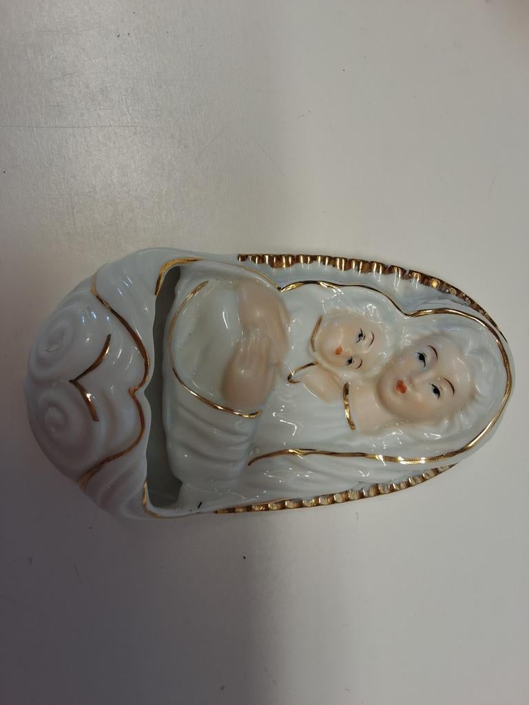 Vintage Maria met Kind Heiligwaterfontein Porselein, Antiek en Kunst, Antiek | Religie, Ophalen of Verzenden