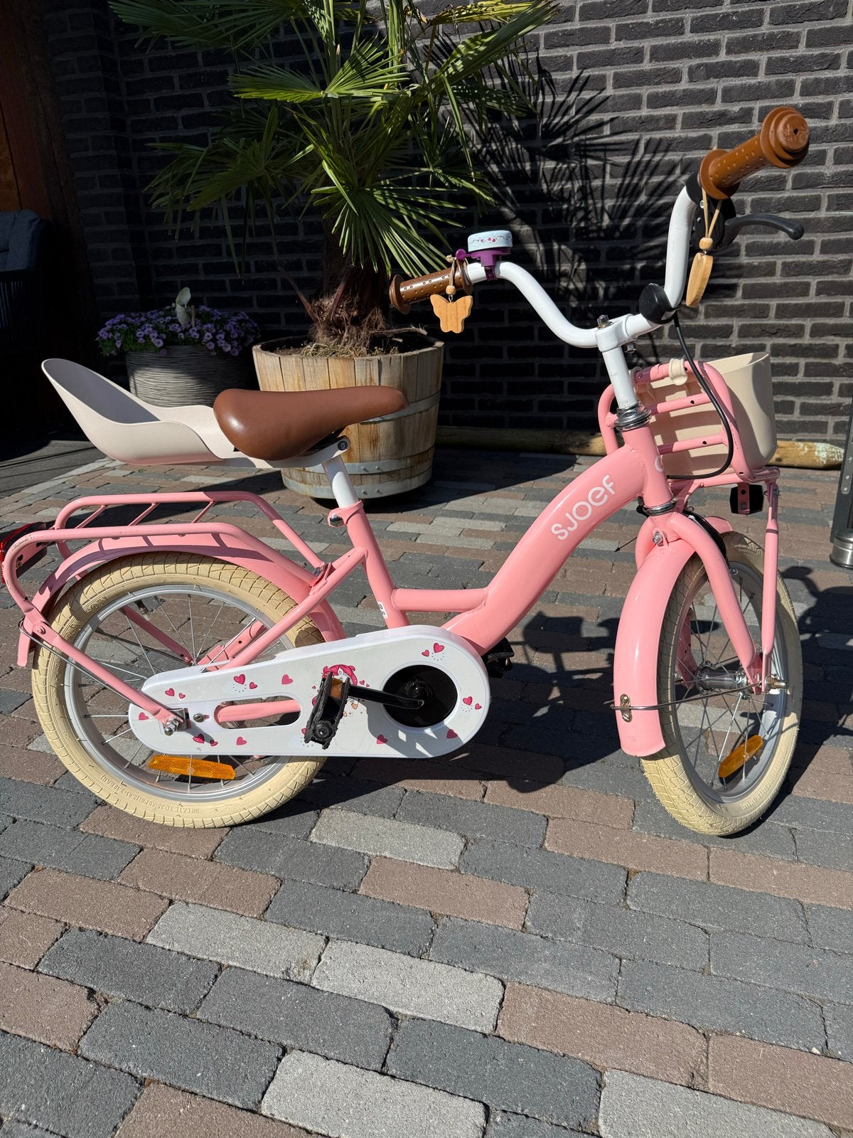 Sjoef Kinderfiets Roze 16 inch meisjes fiets, Ophalen of Verzenden, Zo goed als nieuw, Velgrem, 16 tot 20 inch