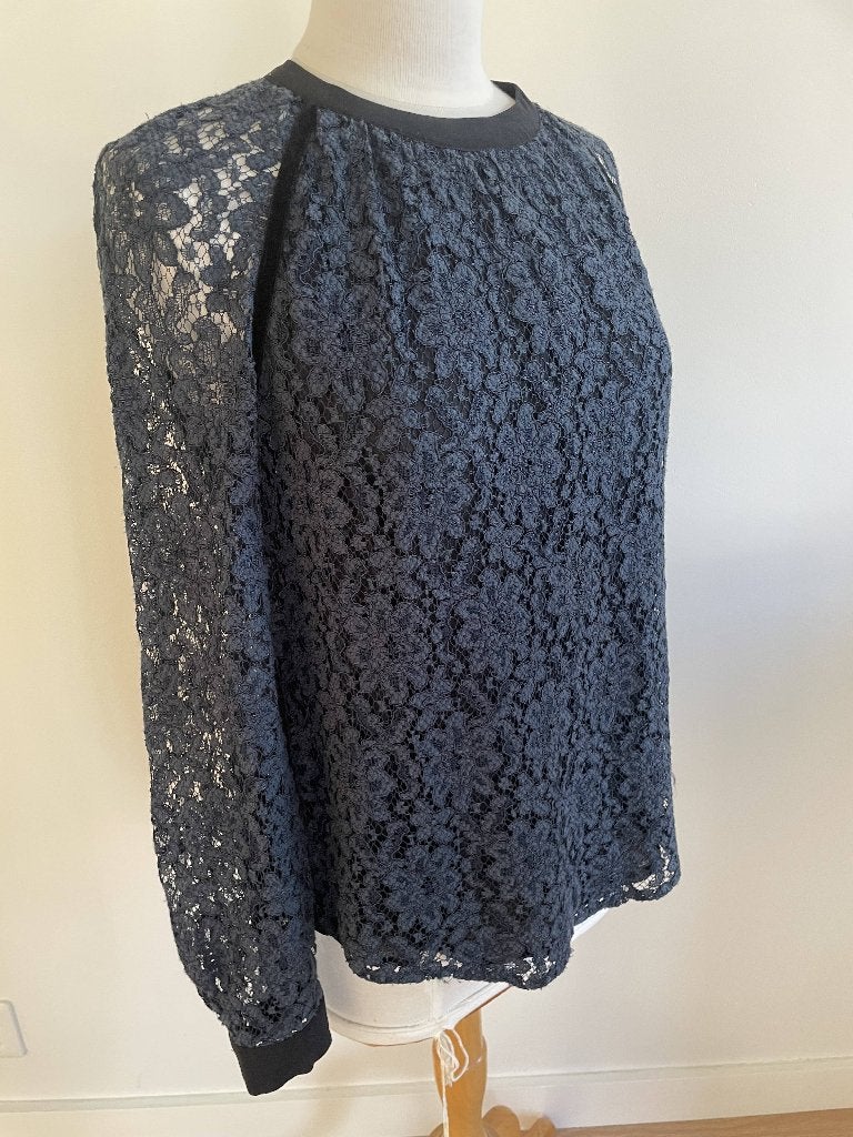 Day Birger Mikkelsen: Chic blauw bloesje. Maat 36, Blauw, Ophalen of Verzenden, Zo goed als nieuw, Maat 36 (S)