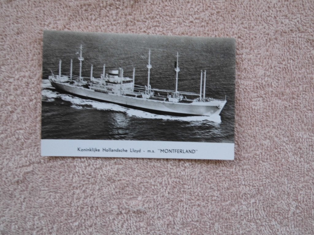 m.s. "MONTFERLAND" Koninklijke Hollandsche Lloyd, Ophalen of Verzenden, 1940 tot 1960, Ongelopen, Voertuig