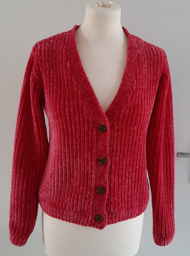 164 Scotch & Soda (14 jaar) cyclaamroze chenille vestje, Ophalen, Meisje, Trui of Vest, Zo goed als nieuw