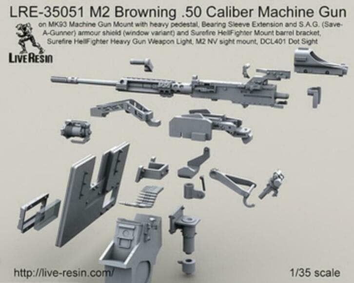 LiveResin	LRE35051	M2 Browning .50 Cal. MG on MK93 1/35, Verzenden, Nieuw, 1:35 tot 1:50