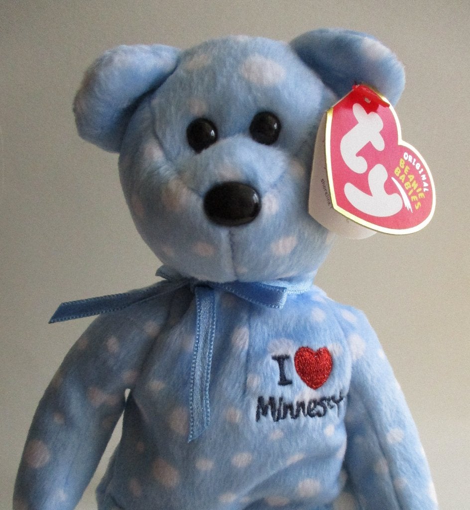 BEANIE BABIES: 118-MINNESOTA-1978-BEER -Blauw -MINT-VINTAGE, Handgemaakt, Beer, Blauw, Nieuw