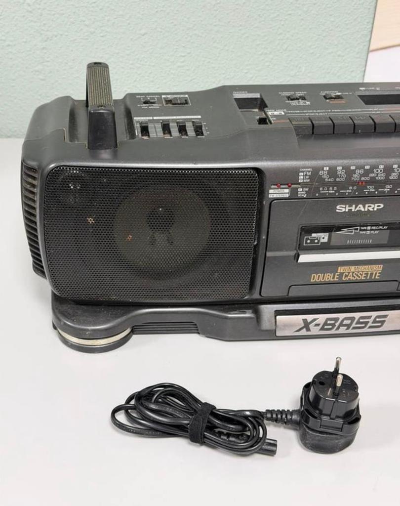 Sharp WQ-T360E Boombox Double Cassette X-Bass Vintage box, Ophalen of Verzenden, H, H, H