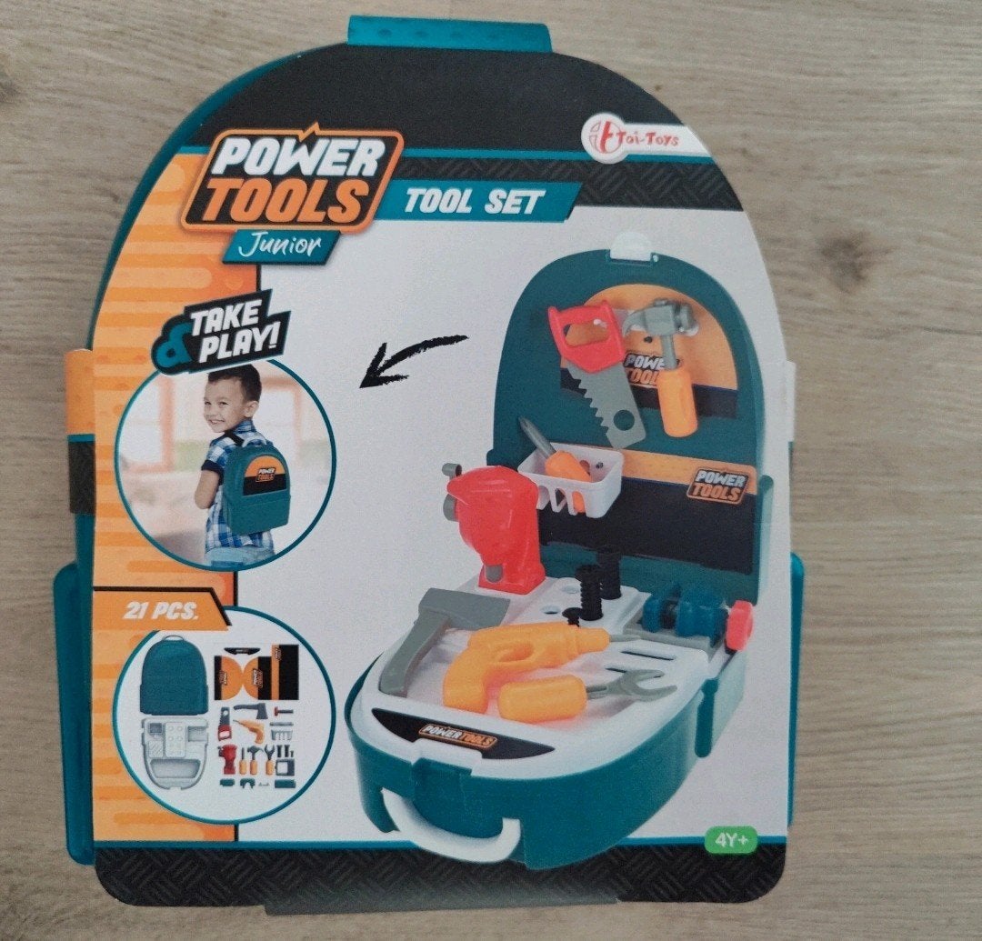 Power Tools Junior Tool Set - 21-delige speelgoedset, Ophalen of Verzenden, Nieuw, Knutselen
