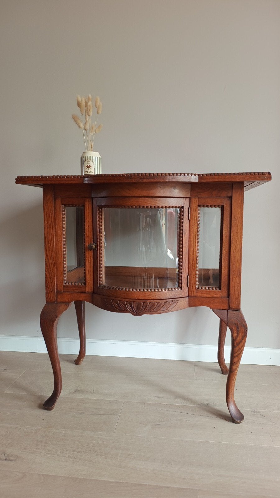 11. Prachtig vintage vitrinekastje, theekastje, Huis en Inrichting, Kasten | Vitrinekasten, Glas, Onbekend, 25 tot 50 cm, Met deur(en)