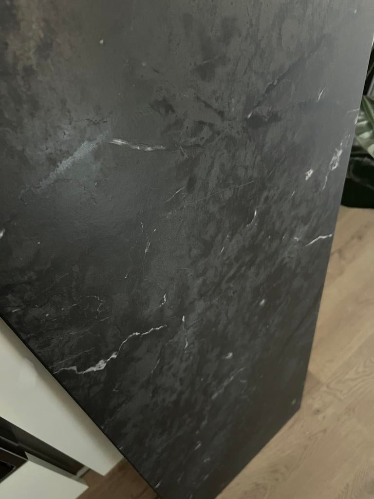 Besta bovenblad marmer look - Zwart/Wit, Ophalen, 100 tot 150 cm, Zwart, Zo goed als nieuw