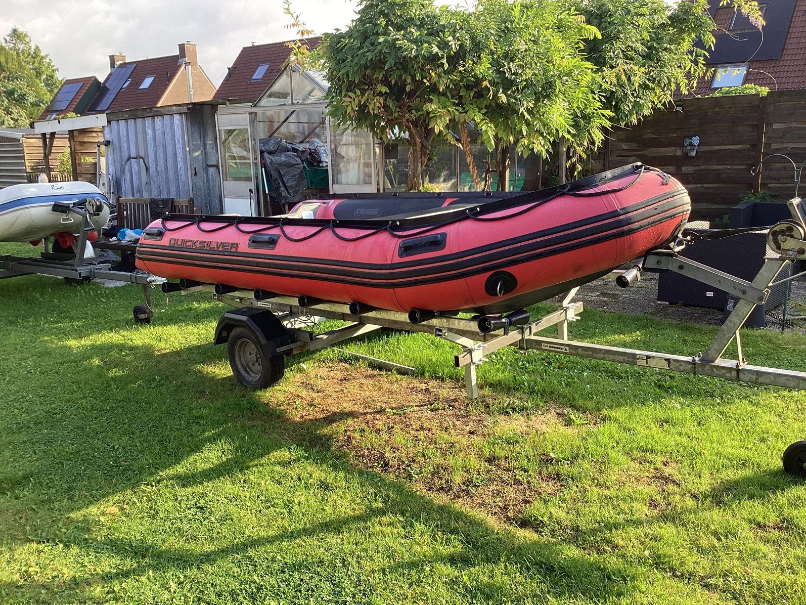 QuickSilver  3m80  met 8 pk yamaha ,en  Kalf trailer, Watersport en Boten, Rubberboten, Ophalen, 8 pk, Quicksilver, Zo goed als nieuw