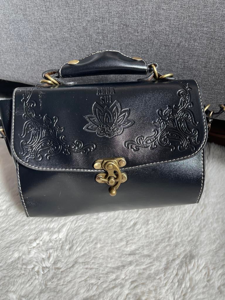 Zeldzame Anna Sui Vintage Zwarte Handtas, Ophalen of Verzenden, Zo goed als nieuw, Zwart, Handtas