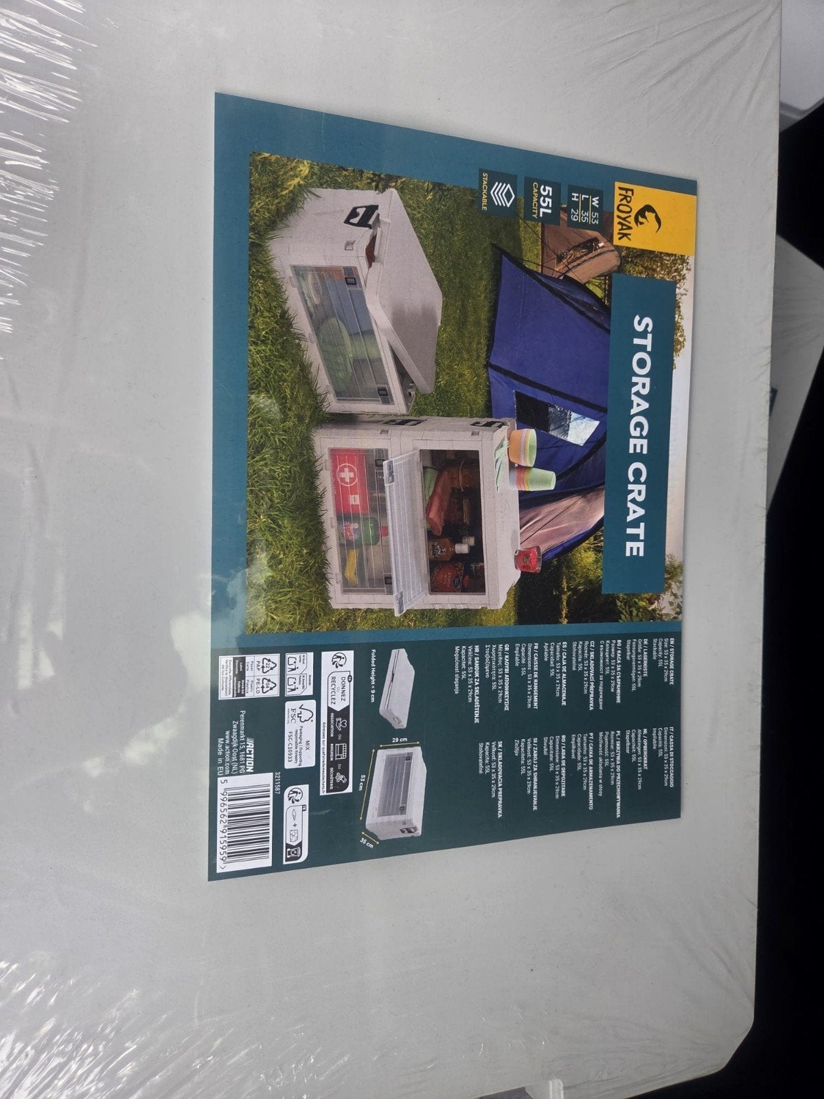 froyak action opbergbox klapkrat, Verzenden