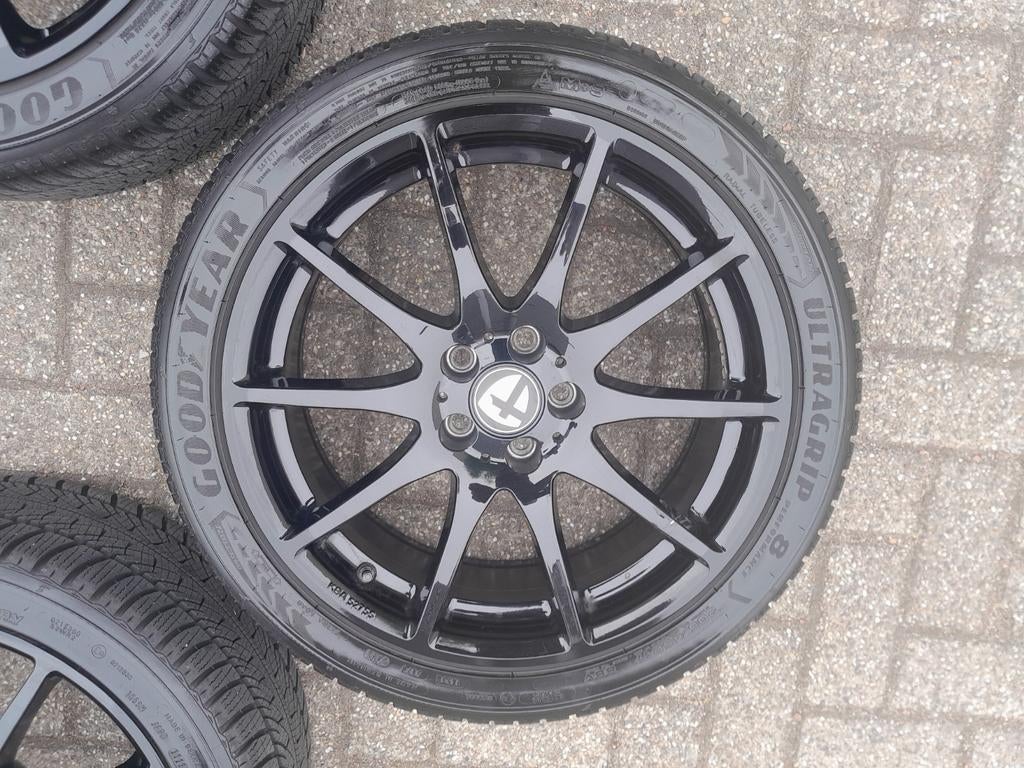 5x100 Velgen met winterbanden 205-45-17. Vw polo,Seat ibiza, Ophalen of Verzenden