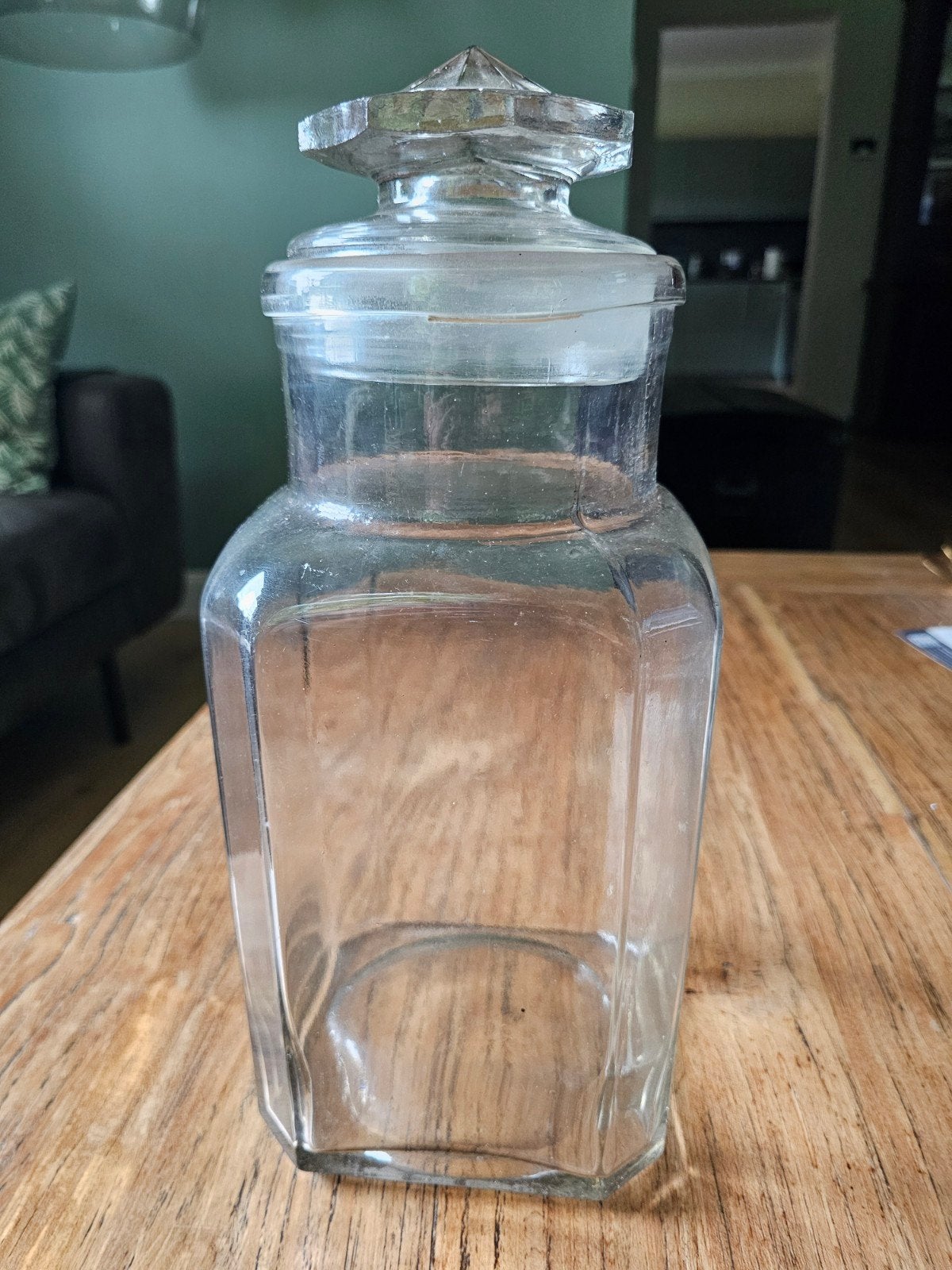 Vintage glazen snoeppot voorraadpot, Antiek en Kunst, Ophalen of Verzenden