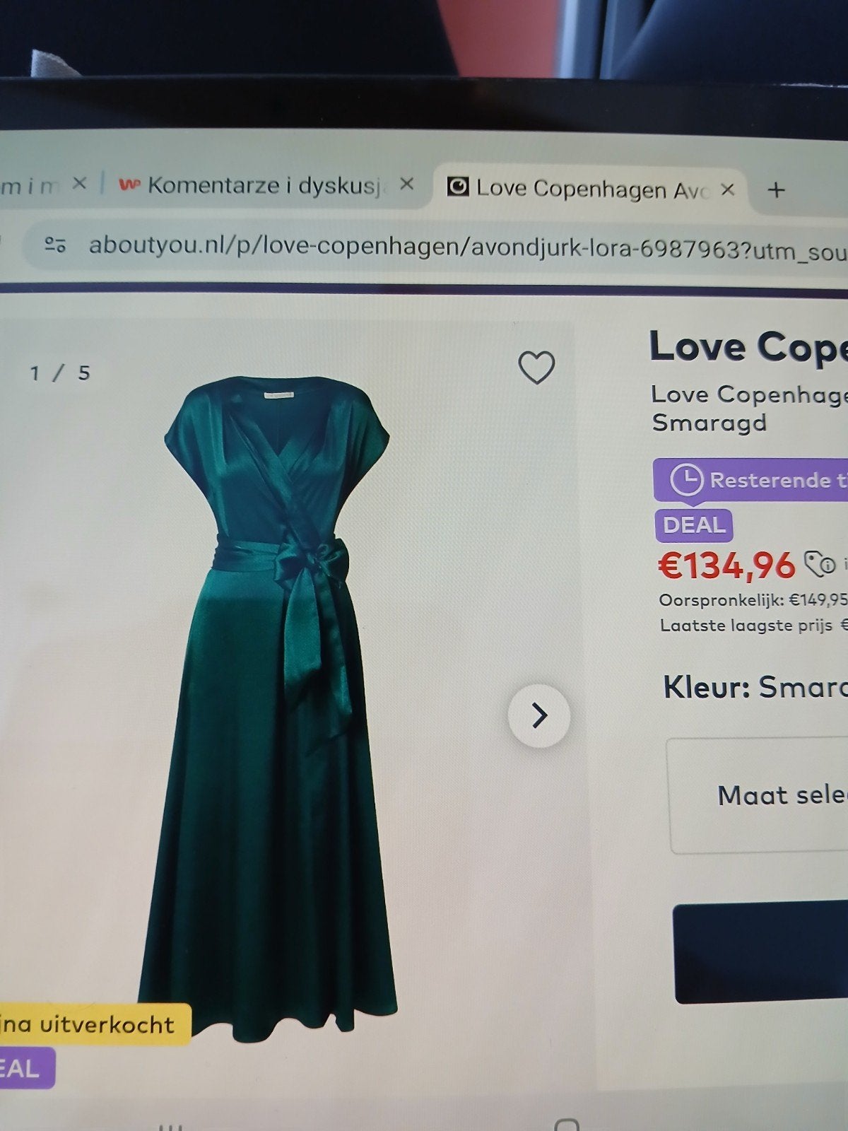 Love Copenhagen Lora Avondjurk - Smaragdgroen, Kleding | Dames, Verzenden, Maat 46/48 (XL) of groter, Nieuw, Love Copenhagen