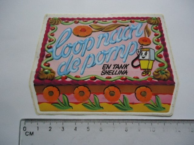 sticker Jaren 70 SHELL OIL Shellina brommer flowerpower stri, Verzamelen, Ophalen of Verzenden, Zo goed als nieuw