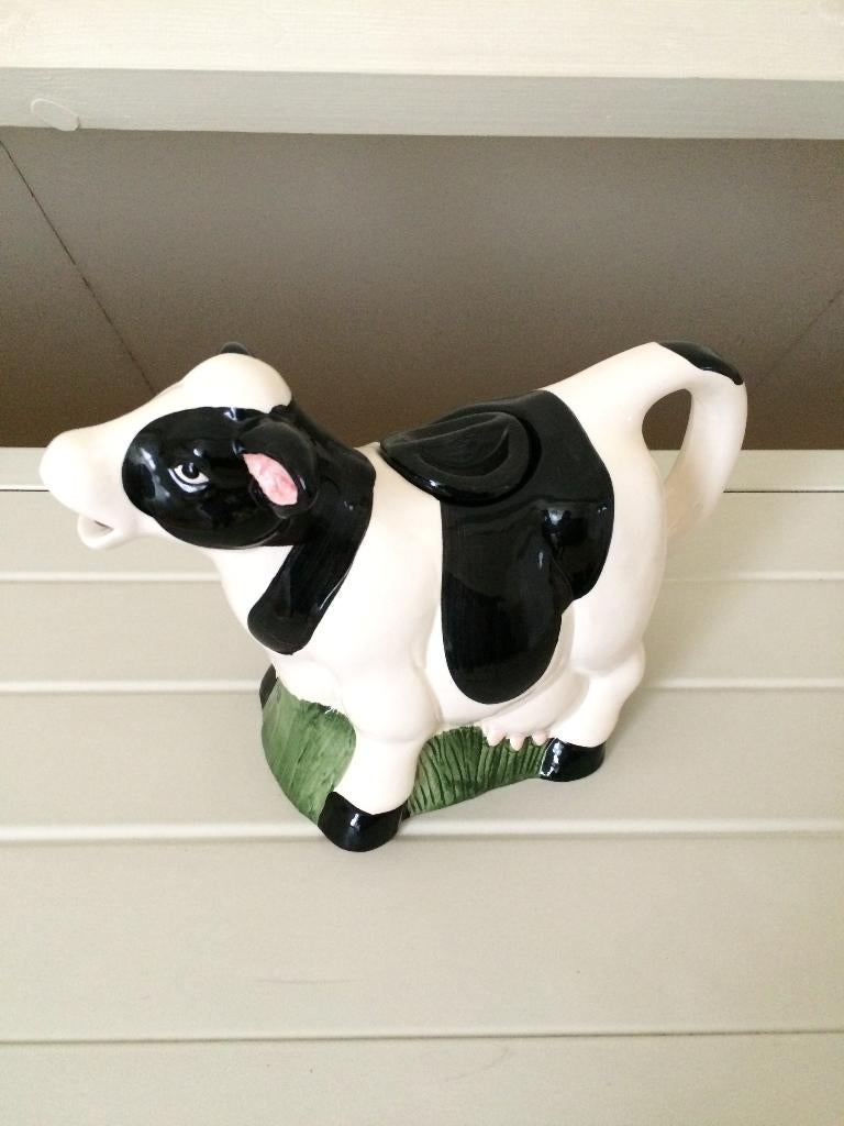 NIEUW BROCANTE THEEPOT KALFJE KOE KOEIEN, Ophalen of Verzenden, Nieuw