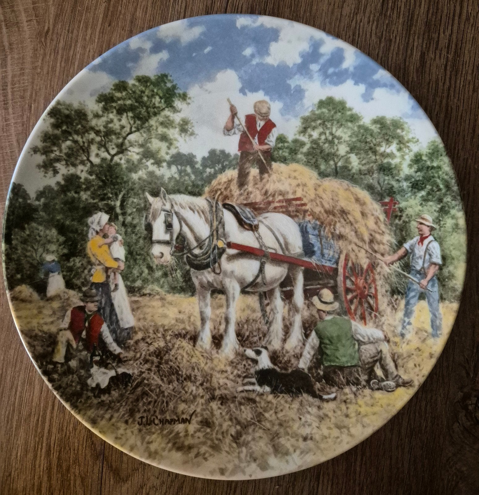 Wedgwood verzamelbord 1988 'Haymaking' - Life on the Farm, Ophalen of Verzenden