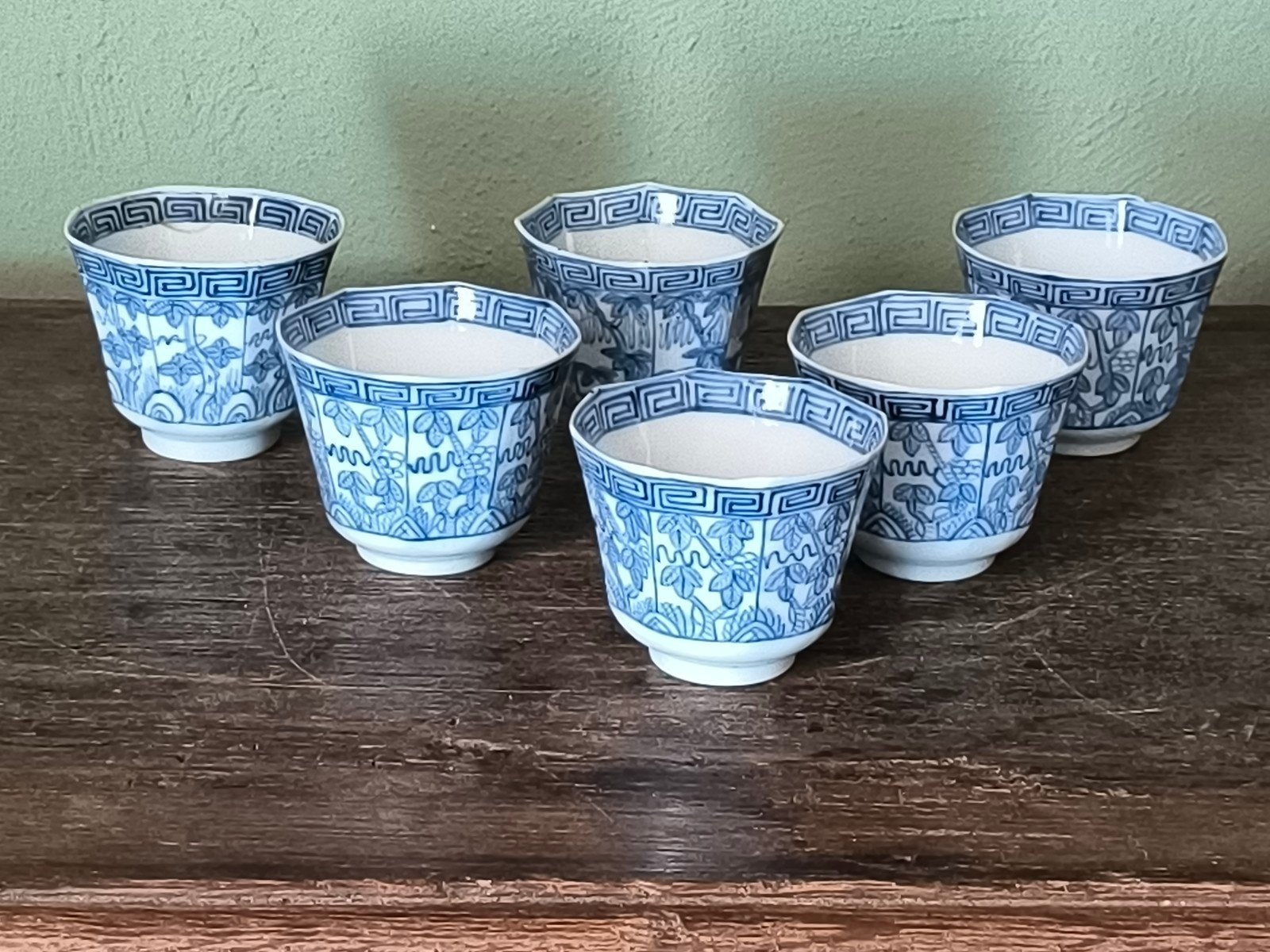 antiek Chinees porselein kopjes 6x gemerkt, Antiek en Kunst, Ophalen of Verzenden