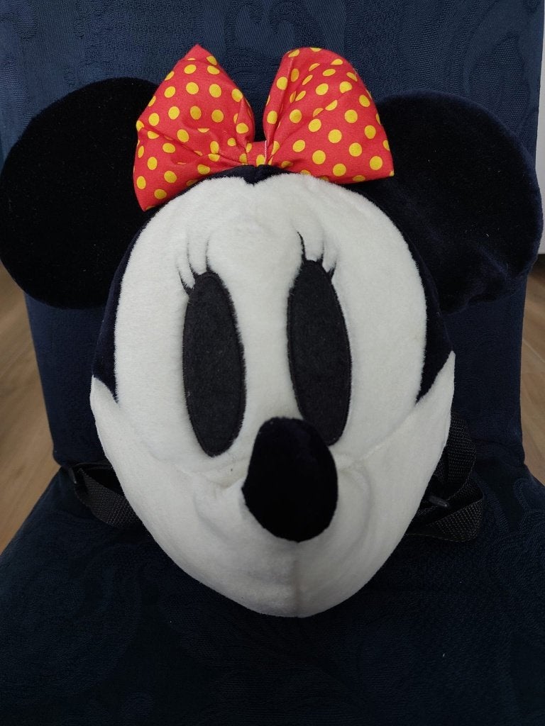 Vintage Disney Minnie Mouse Pluche Rugzak (1996, Encore), Ophalen of Verzenden, Mickey Mouse, Zo goed als nieuw, Tas, Koffer of Zak