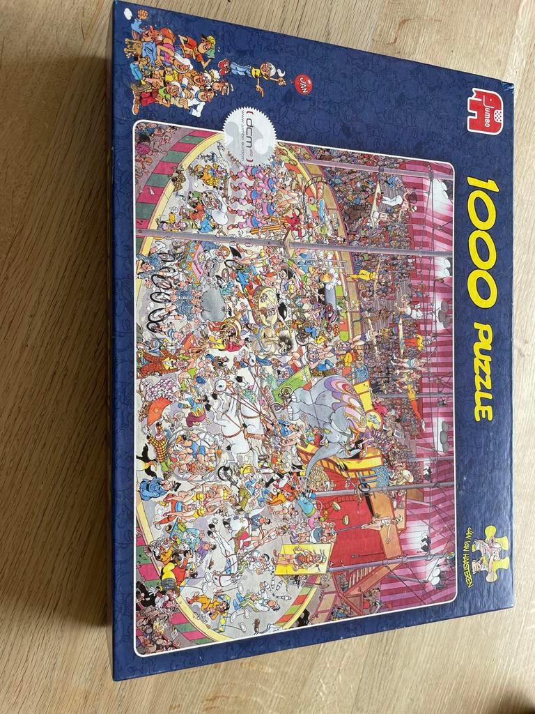 Jan van Haasteren 1000 stukjes puzzel - Het Circus, Ophalen, 500 t/m 1500 stukjes, Zo goed als nieuw, Legpuzzel
